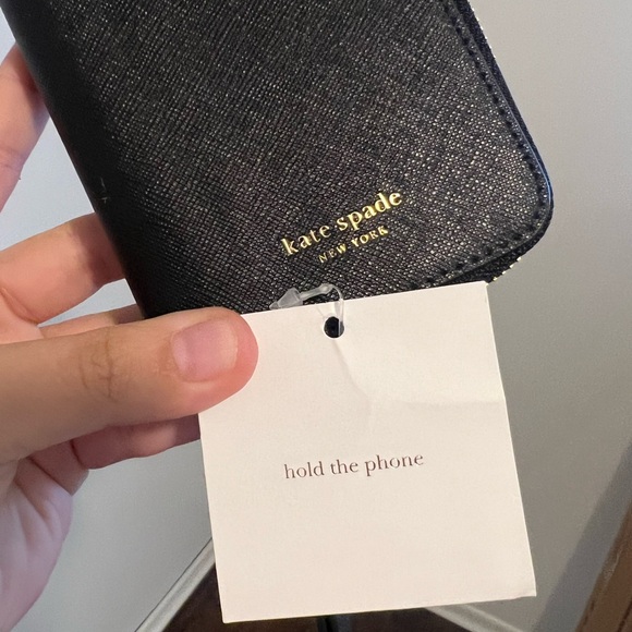BLACK KATE SPADE PHONE CASE/ WALLET IPHONE X/XS - Picture 4 of 7